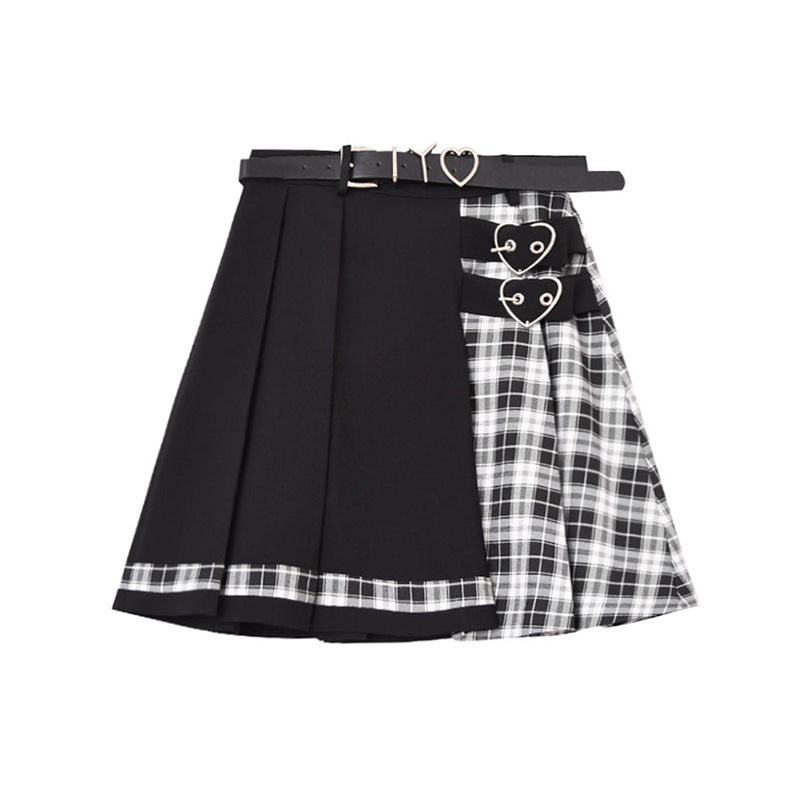 Color Block Pleated Skirt - Skirts for Jirai Kei, gothic & kawaii style | Cute Splikes