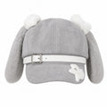 Bunny Ear Suede Newsboy Cap with Belt Buckle - AltBrat