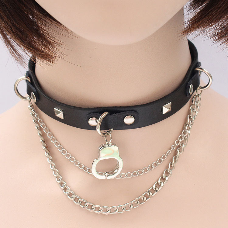 Punk Leather Collar - Necklaces & Chokers for Jirai Kei, gothic & kawaii style | Cute Splikes