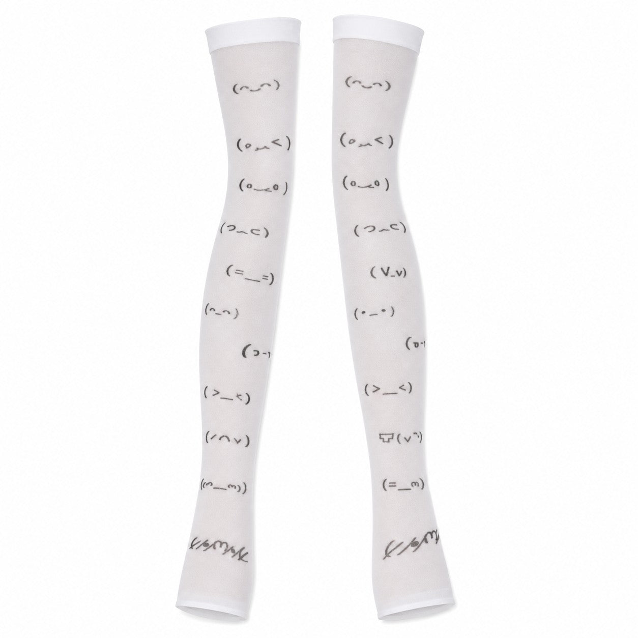 Gothic Letter Print Thigh-High Socks