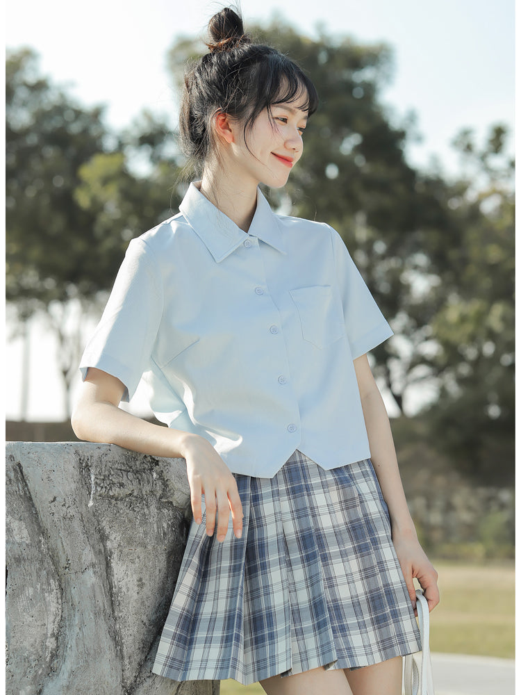 Blue A-Line Pleated Skirt - Skirts detail view 5 | Cute Splikes