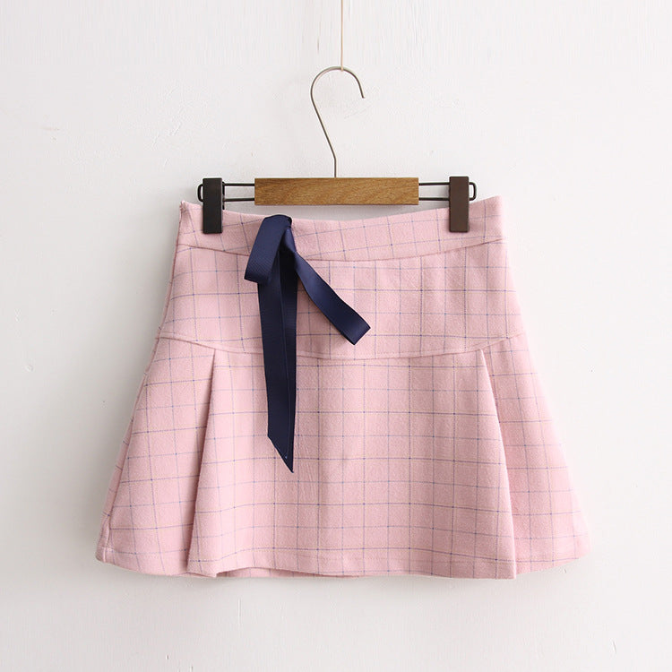 Plaid Bow A-Line Skirt - Skirts detail view 11 | Cute Splikes