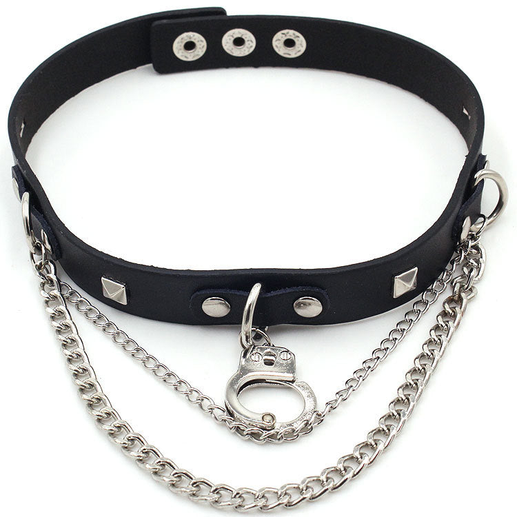 Punk Leather Collar - Necklaces & Chokers detail view 4 | Cute Splikes