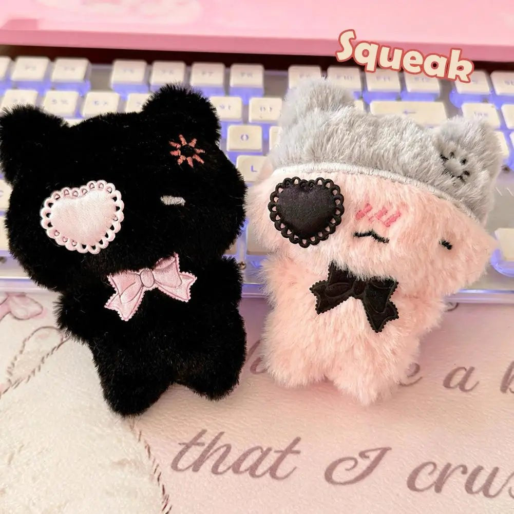 Goth Bunny Plush Keychain Rabbit Bag Charm Bandaged Dark Bunny Plush Accessory For Gothic Fashion & Alternative Gift Giv - AltBrat