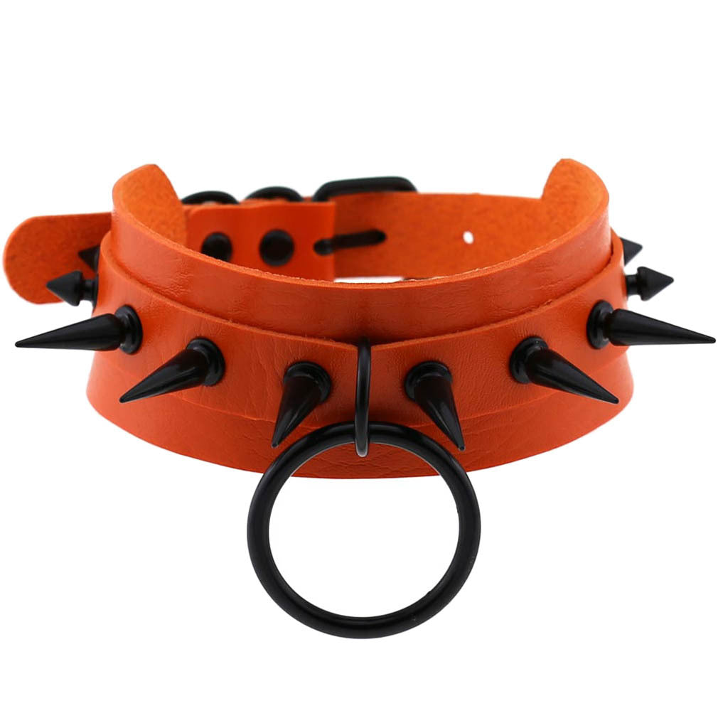 Studded Faux Leather Collar - Necklaces & Chokers detail view 8 | Cute Splikes