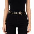 Heart Cutout & Grommet Belt with Round Buckle - AltBrat