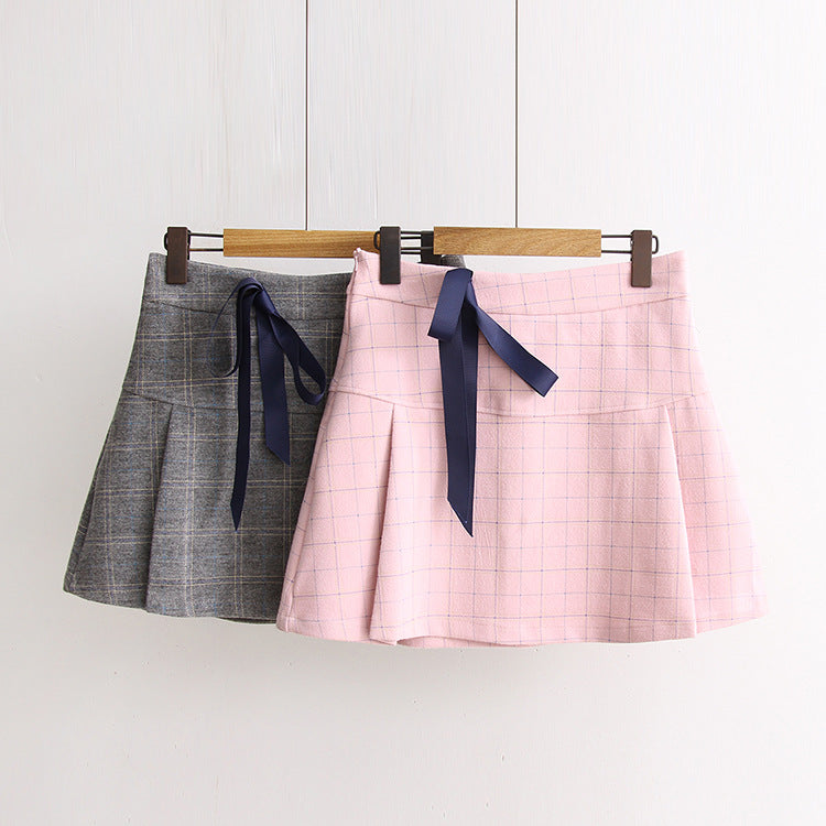 Plaid Bow A-Line Skirt - Skirts for Jirai Kei, gothic & kawaii style | Cute Splikes