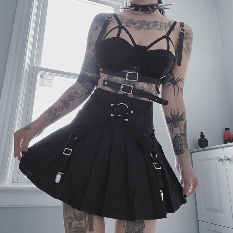 High Waist Pleated Cargo Skirt - Skirts detail view 2 | Cute Splikes