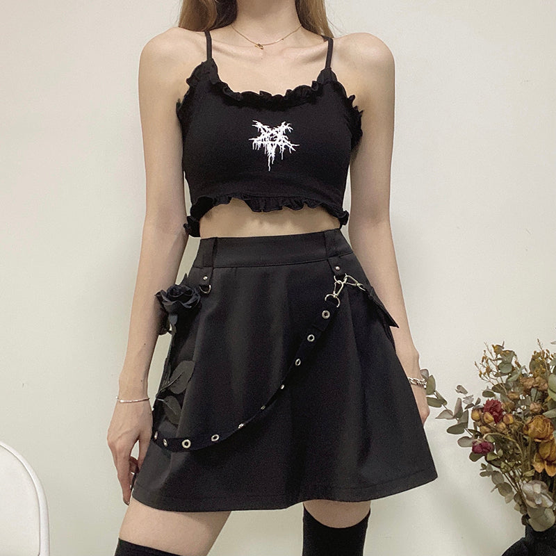 Zip Pocket Pleated Cargo Skirt - Skirts for Jirai Kei, gothic & kawaii style | Cute Splikes
