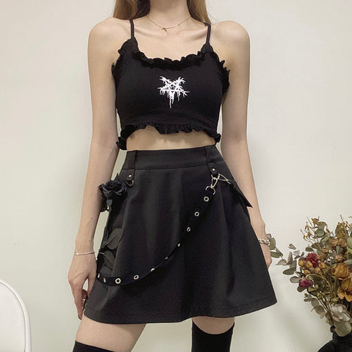 Zip Pocket Pleated Cargo Skirt - Skirts for Jirai Kei, gothic & kawaii style | Cute Splikes
