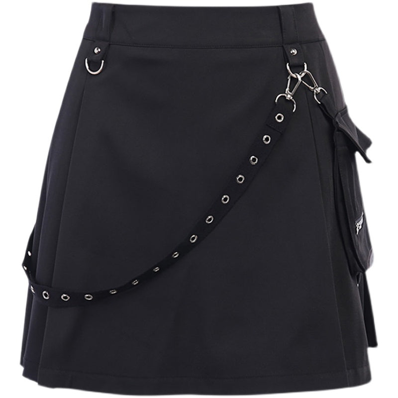Zip Pocket Pleated Cargo Skirt - Skirts detail view 3 | Cute Splikes