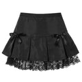 Black Pleated Lace Skirt - Skirts detail view 4 | Cute Splikes