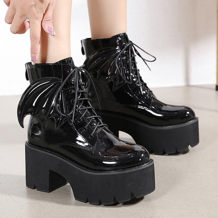 Patent Platform Ankle Boots - Shoes & Boots detail view 4 | Cute Splikes
