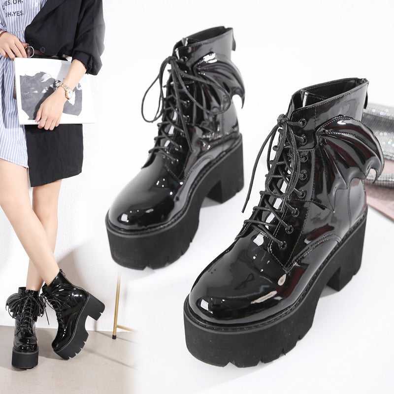 Patent Platform Ankle Boots - Shoes & Boots detail view 5 | Cute Splikes