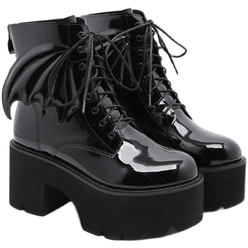 Patent Platform Ankle Boots - Shoes & Boots detail view 3 | Cute Splikes