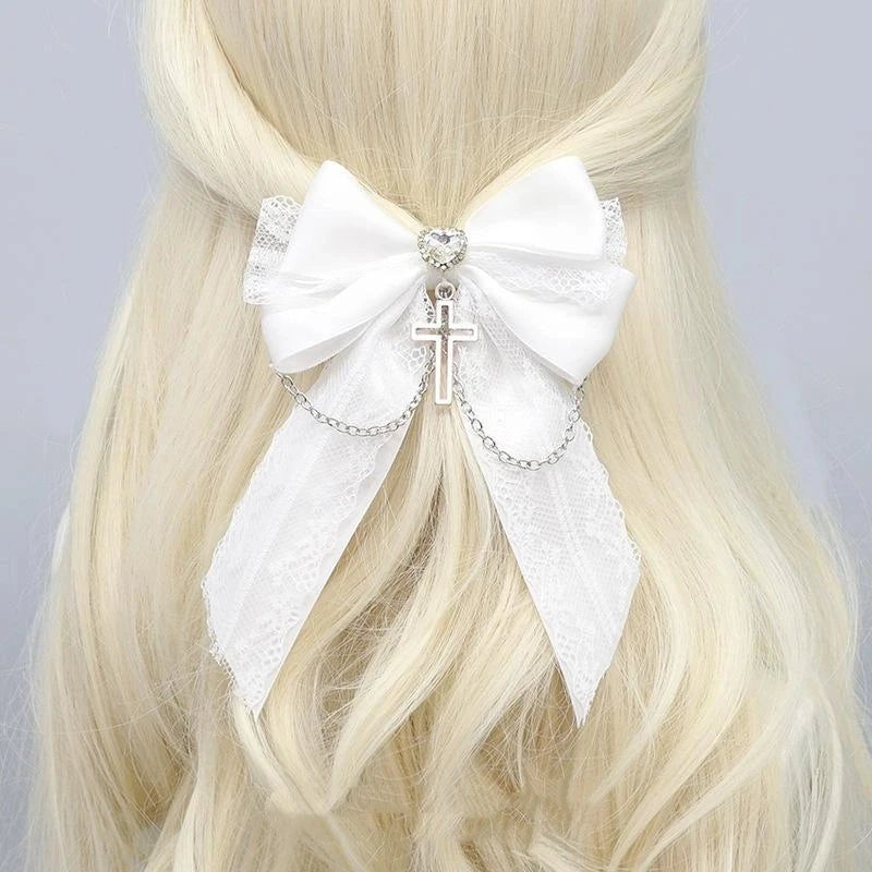 Kawaii Women Girls Hair Clip Cute Rabbit Bunny Plush Lop Ears Hairpin Candy Color Ribbon Bowknot Lolita Cosplay Hair Acc - AltBrat