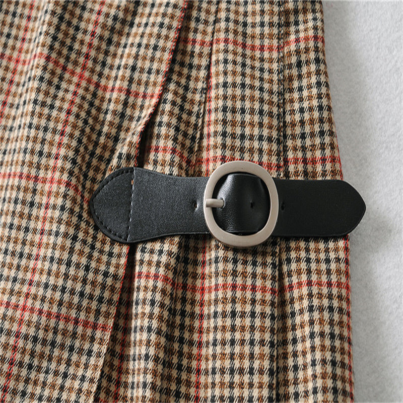 Retro Plaid Belted Skirt - Skirts detail view 10 | Cute Splikes