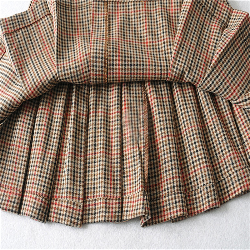 Retro Plaid Belted Skirt - Skirts detail view 2 | Cute Splikes