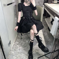 Ruffle Lace-Up Dress - Tops & Dresses for Jirai Kei, gothic & kawaii style | Cute Splikes