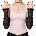Spider Web Lace Long Arm Warmer Gloves - AltBrat