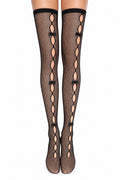 Fishnet Tights with Side Bow Cut-Outs worn - AltBrat