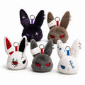 Goth Bunny Plush Keychain Rabbit Bag Charm Bandaged Dark Bunny Plush Accessory For Gothic Fashion & Alternative Gift Giv