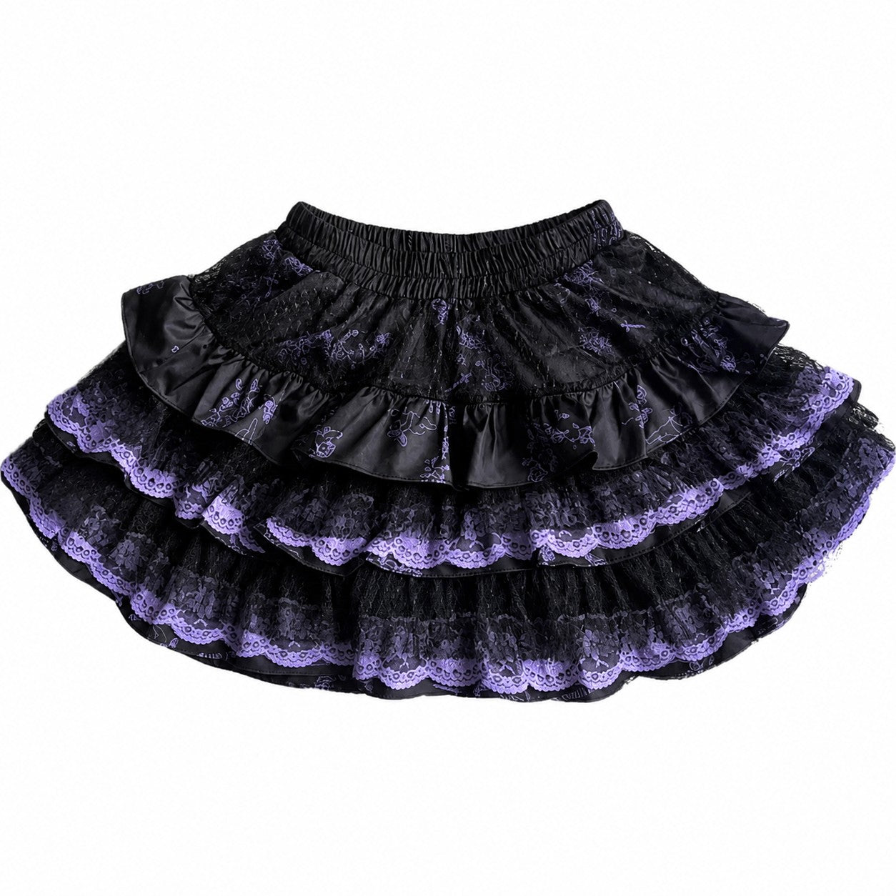 Purple Lace Tiered Cake Tutu Skirt - Purple