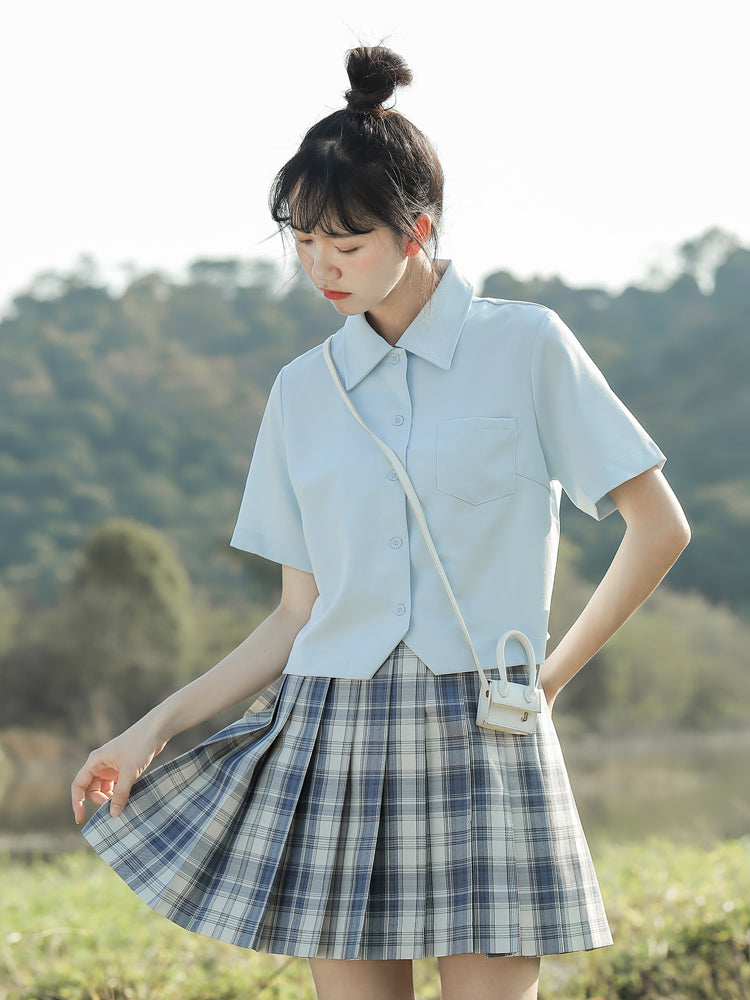 Blue A-Line Pleated Skirt - Skirts detail view 7 | Cute Splikes