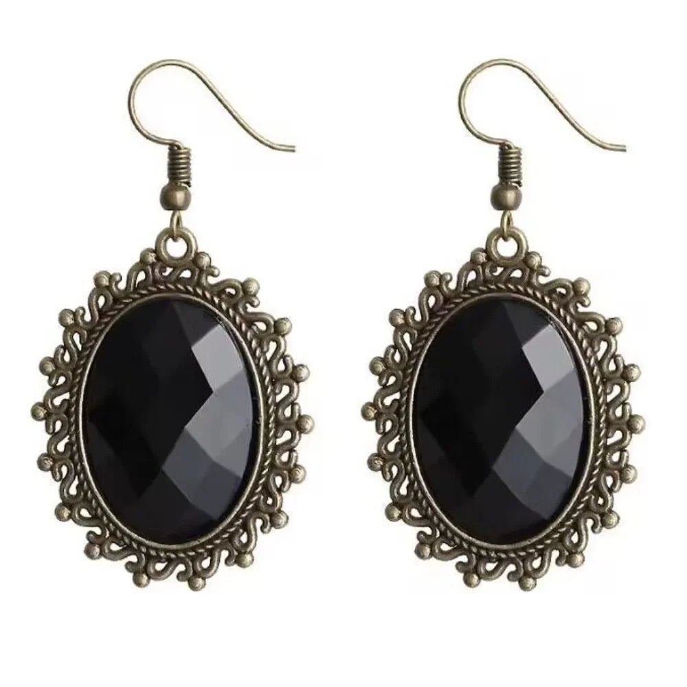 4pcs/set Gothic Punk Dark Style Black Color Teardrop Pendant Lace Bracelet Ring Set Women's Personalized Holiday Jewelry - AltBrat