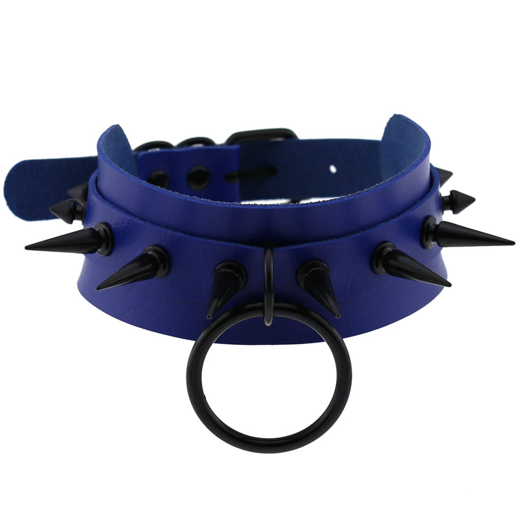 Studded Faux Leather Collar - Necklaces & Chokers detail view 15 | Cute Splikes