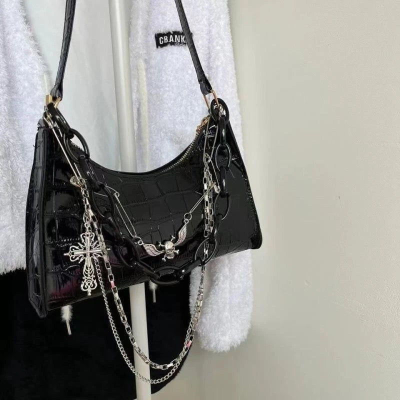 Coffin Shape Gothic Shoulder Bag - AltBrat
