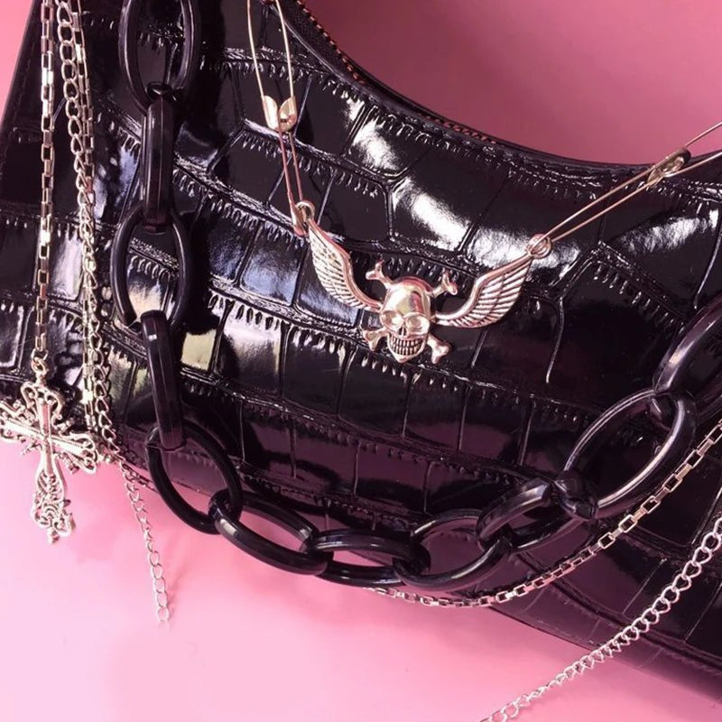 Coffin Shape Gothic Shoulder Bag - AltBrat