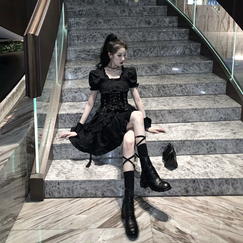 Ruffle Lace-Up Dress - Tops & Dresses detail view 9 | Cute Splikes