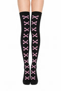 Heart Crossbones Over-Knee Thigh-High Socks worn - AltBrat
