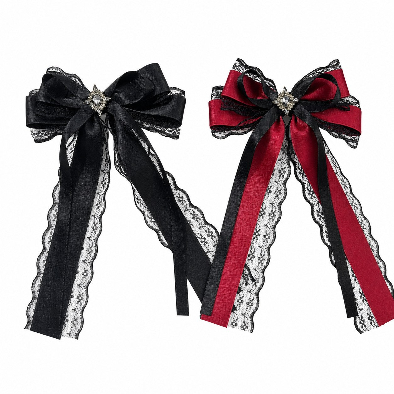 Gothic Lolita Bow Hair Clips - AltBrat