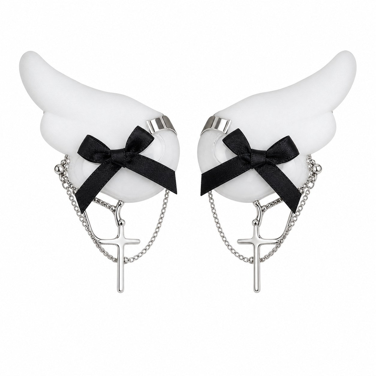 Angel Wing Bow Hair Clips - AltBrat
