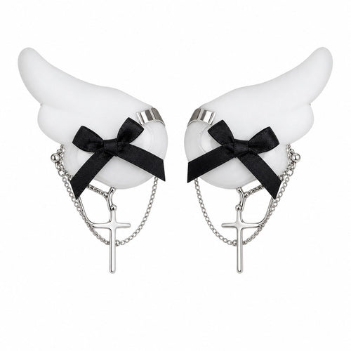 Angel Wing Bow Hair Clips - AltBrat