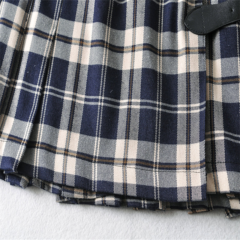 Retro Plaid Belted Skirt - Skirts detail view 6 | Cute Splikes