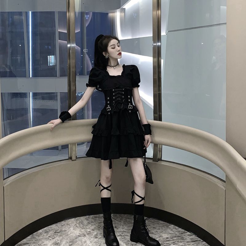 Ruffle Lace-Up Dress - Tops & Dresses detail view 4 | Cute Splikes