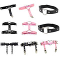Women Elastic Pu Leather Leg Ring Garter Leglet Lingerie Belt Punk Heart Rivet Spike Thigh Goth Harajuku Harness Stockin - AltBrat