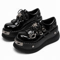 Chunky Black Platform Loafer Shoes - AltBrat