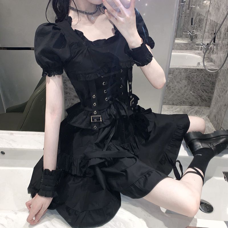 Ruffle Lace-Up Dress - Tops & Dresses detail view 2 | Cute Splikes