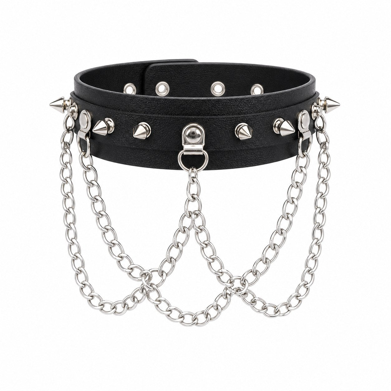Gothic Exaggerated PU Leather Collar - AltBrat