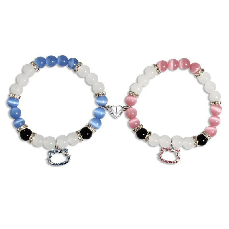 Spider Friendship Bracelets Matching Bracelets for Couple Best Friends Bff Magnet Heart Bracelets Goth Jewelry Gifts for - AltBrat