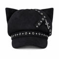 Suede Cat Ear Beret with Star & Cross - AltBrat