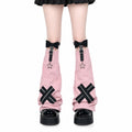 Bow Buckle Flare Leg Warmers with Star Charm - AltBrat