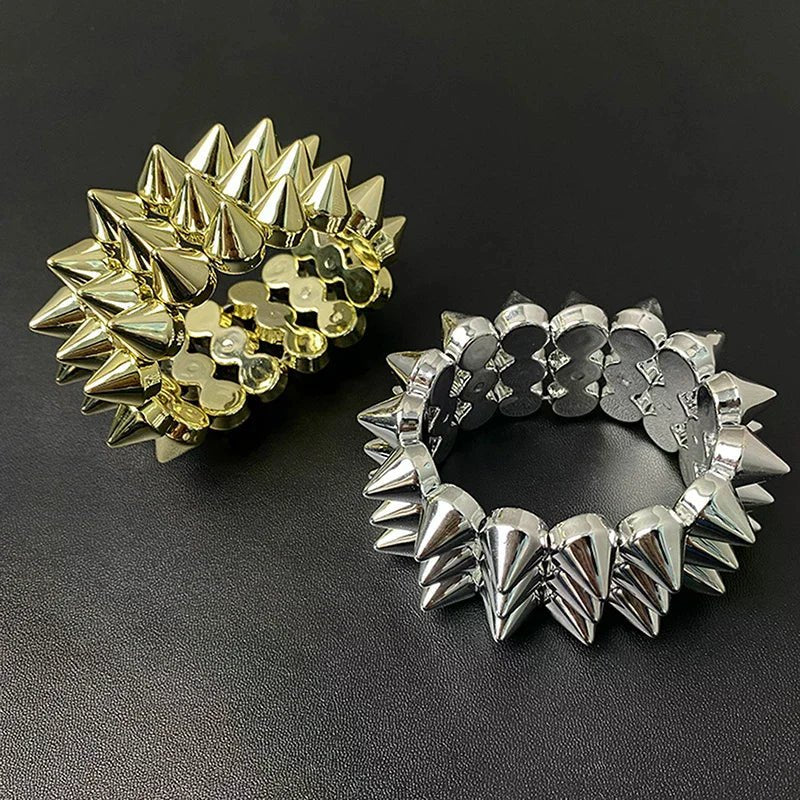 Y2K Jewelry Triple Layer Stud Spiked Bracelet Punk Grunge Cool Fashion Bracelets For Women Goth Accessoriess - AltBrat