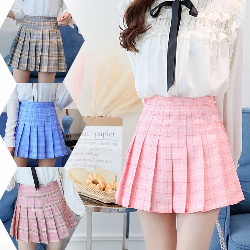 JK Plaid Pleated Skirt - Skirts for Jirai Kei, gothic & kawaii style | Cute Splikes