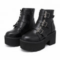 Lady Japanese Harajuku Punk Bat Buckle Gothic Style Short Boots - AltBrat