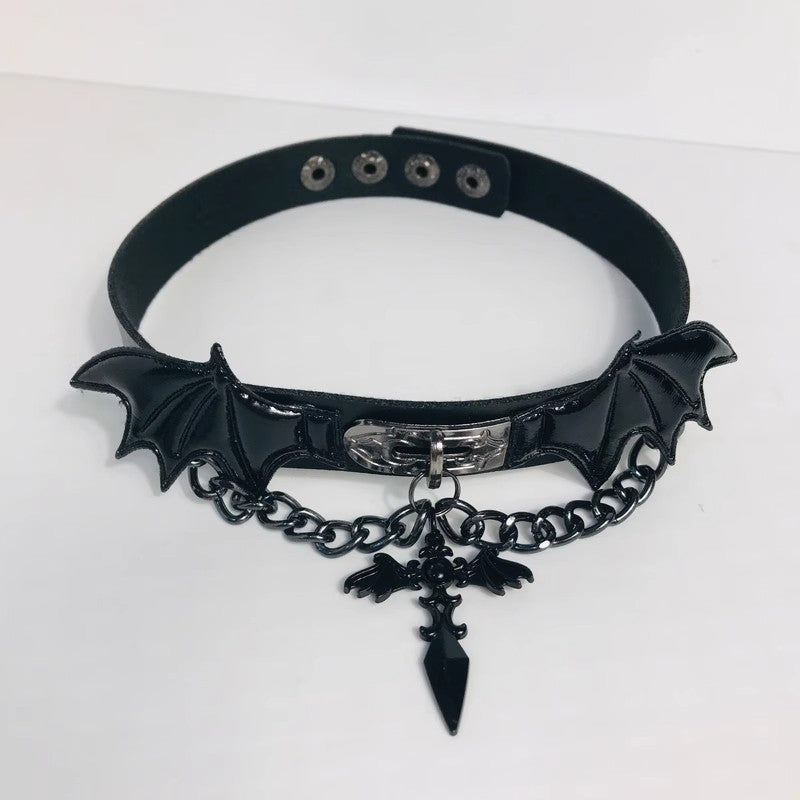 Winged Demon Leather Collar - Necklaces & Chokers detail view 5 | Cute Splikes